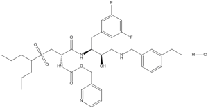 Carbamic acid, N-[(1S)-2-[[(1S,2R)-1-[(3,5-difluorophenyl)methyl]-3-[[(3-ethylphenyl)methyl]amino]-2-hydroxypropyl]amino]-2-oxo-1-[[(1-propylbutyl)sulfonyl]methyl]ethyl]-, 3-pyridinylmethyl ester, HCl